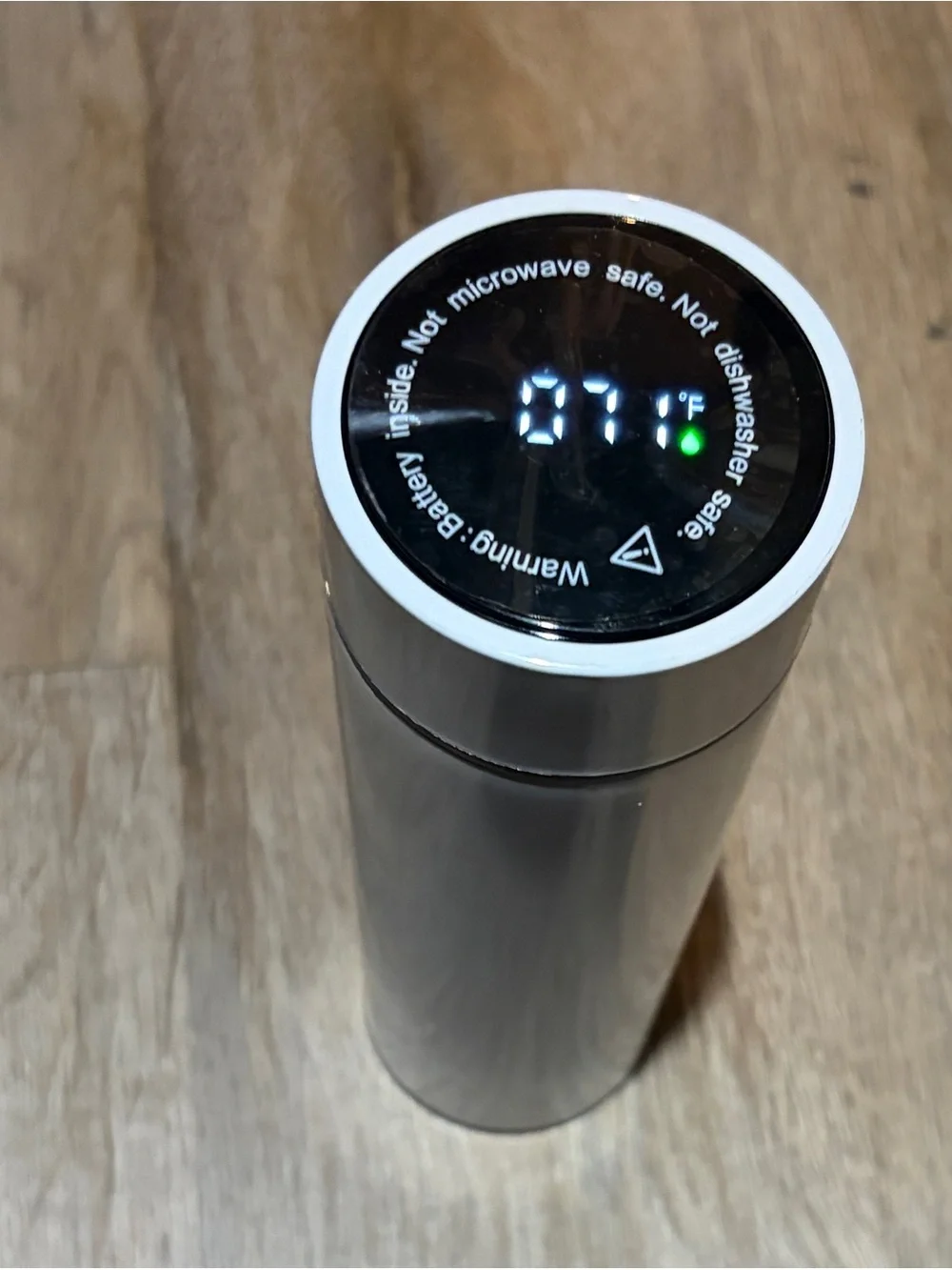 White Stainless Steel Vacuum Seal Travel Tumbler With Temperature Guage